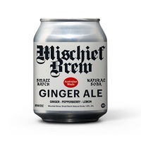BV Soft Drink GINGER ALE Ginger, Pepperberry & Lemon Can 250ml (4 Packs) Box of 24 'Mischief Brew'
