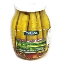 CN Pickled Cucumbers Dill Spears with Hot Peppers Glass 860gr Box of 12 'Polan'