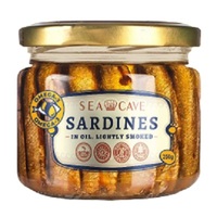 SF Sardines in oil Smoked Baltic Glass 250gr Box of 12 'Sea Cave'