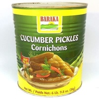 CN Pickled Cucumbers in Brine 30-36 Large Tin 3kg Box of 6 'Baraka'