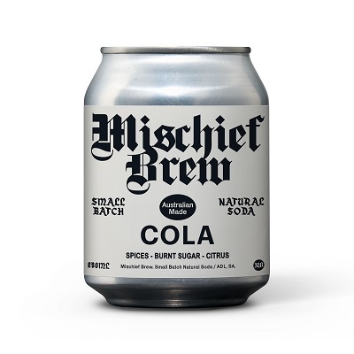BV Soft Drink COLA Spices, Burnt Sugar & Citrus Can 250ml (4 Packs) Box of 24 'MIschief Brew'