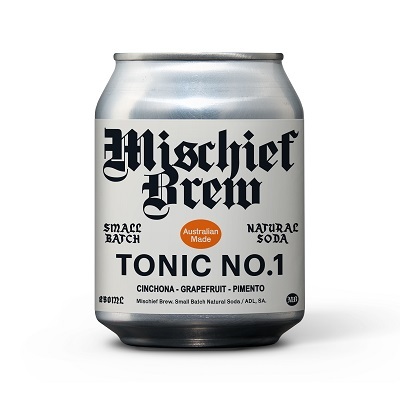 BV Soft Drink TONIC NO.1 Cinchona, Grapefruit & Pimento Can 250ml (4 Packs) Box of 24 'Mischief Brew'