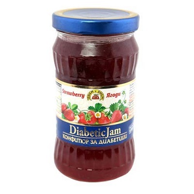 FRJ Jam Diabetic Strawberry Glass 340g Box of 6 'Jam & Jam'
