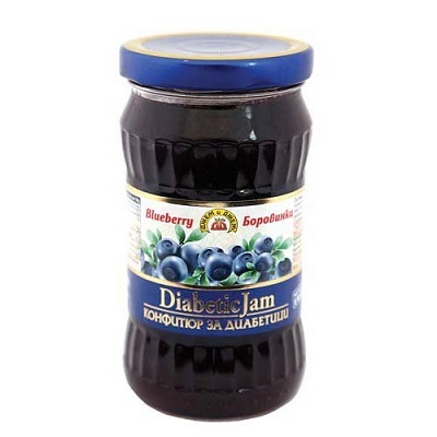 FRJ Jam Diabetic Blueberry Glass 340g Box of 6 'Jam & Jam'