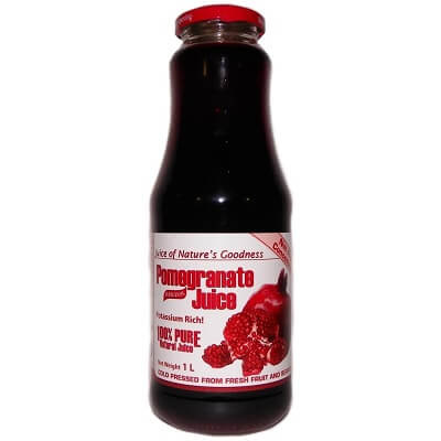 BV Juice Pomegranate Glass 1L Box of 12 'Nature's Goodness'