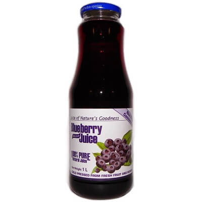 BV Juice Blueberry Glass 1L Box of 12 'Nature's Goodness'