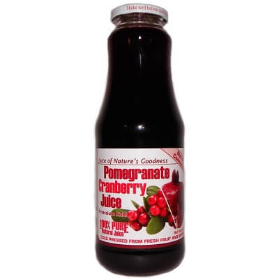 BV Juice Pomegranate Cranberry Glass 1L Box of 12 'Nature's Goodness'