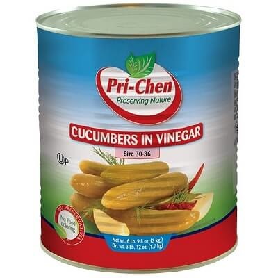 Cucumbers 3kg 'Pri-Chen' in Vinegar (Size 30-36 Large) 