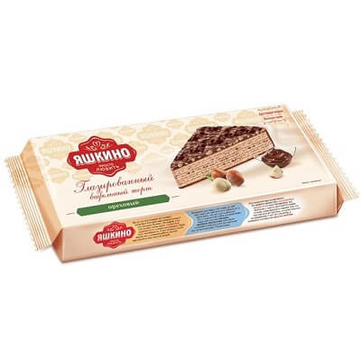 SW Wafer Cake Glazed With Nuts 250gr Box of 16 'Yashkino'