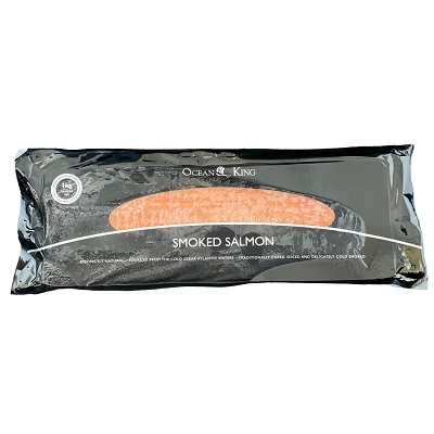 SF Frozen Fish Cold Smoked Salmon Sliced Tray 1kg  'Ocean King' (box of 12)